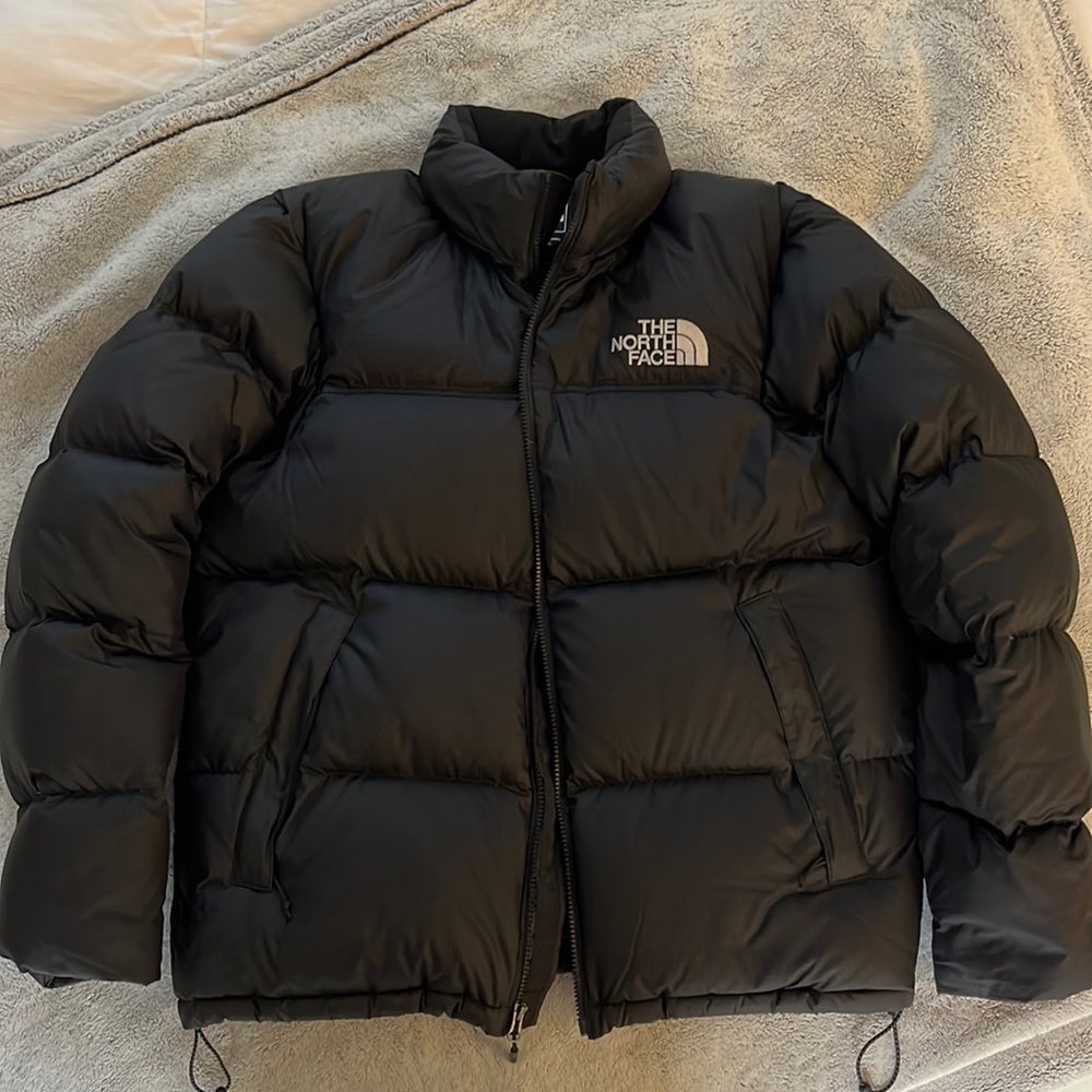 Down coat from The North Face.